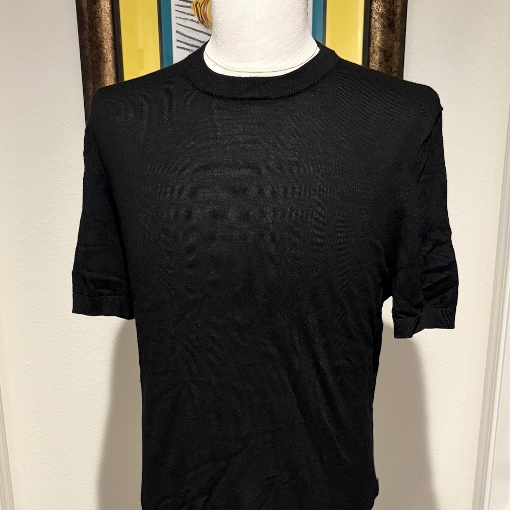 Ted Baker Men's Black Short Sleeve Crewneck Sweater Size 5 | XL Mint